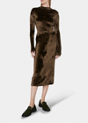 Vince Panne Velvet Sweater Skirt In Vine