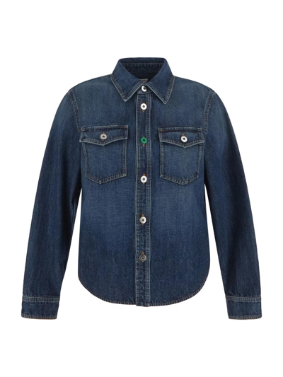 Bottega Veneta Original Medium Washed Denim Shirt In Blu