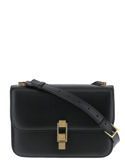 Saint Laurent Le Carre Leather Satchel In Black