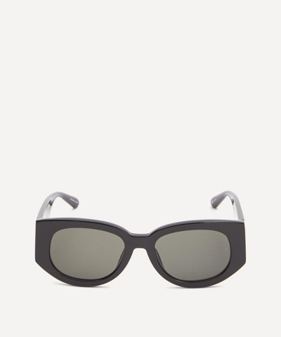Linda Farrow Debbie Oval Acetate Sunglasses In Black