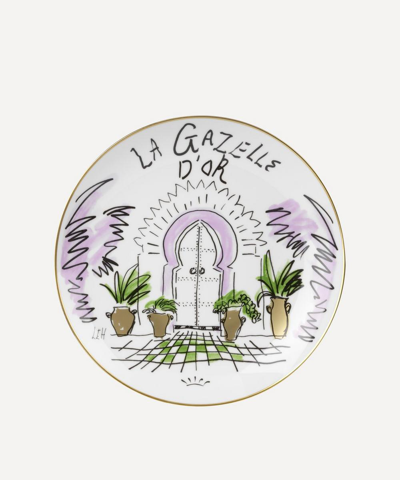 Ginori X Luke Edward Hall La Gazelle D Or Ceramic Plate In Purple
