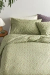 Urban Outfitters Clarissa Floral Vine Duvet Set In Green