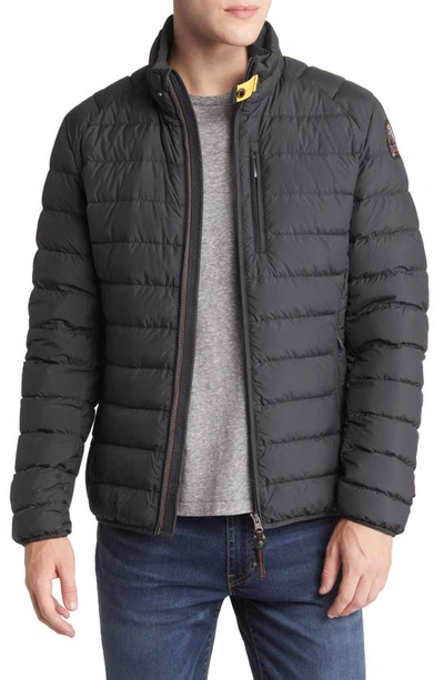 Parajumpers Perry Anthracite Grey Hooded Down Jacket In Black