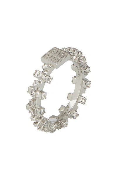 Givenchy Silver 4g Crystal Ring In 040-silver