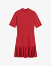 Ted Baker Canddy Dropped-hem Stretch-woven Mini Dress In Red