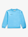 Pangaia Kids' 365 Text-print Organic Cotton Sweatshirt 3-12 Years In Beach Blue