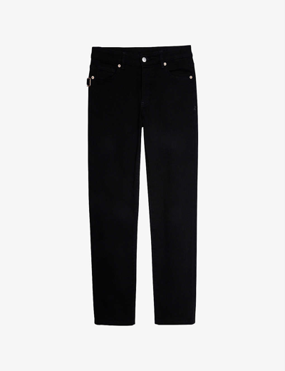 Zadig & Voltaire Boyfit Cropped-leg Five-pocket Jeans In Noir