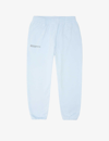 Pangaia Kids' 365 Text-print Organic Cotton-jersey Jogging Bottoms 3-12 Years In Baby Blue