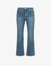 Joseph Womens Indigo Wash Duke Flared Cropped Stretch-cotton Jeans In Indigo Wash