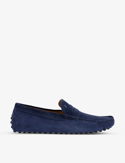 Tods T Sport Gommino Driver Suede Loafers In Navy