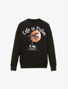 Palm Angels Sunset Palm Graphic-print Cotton-jersey Sweatshirt In Black Silver
