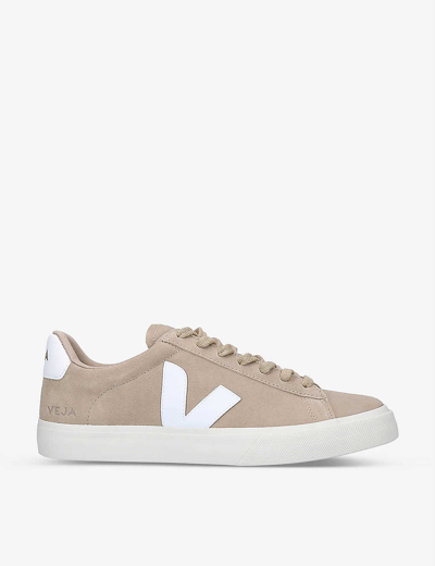 Veja Campo Leather-trimmed Suede Sneakers In White