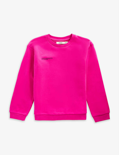 Pangaia Kids' 365 Text-print Organic Cotton Sweatshirt 3-12 Years In Foxglove Pink