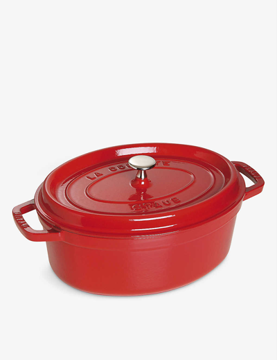 Staub Oval Cast Iron Cocotte 29cm In Cherry