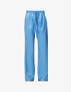 Nanushka Faux-leather Drawstring-waist Trousers In Blue