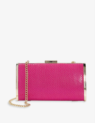 Dune Blaike Hard-case Snake-effect Clutch Bag In Pink-reptile  Synthetic