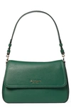 Kate Spade Hudson Pebble Leather Medium Convertible Shoulder Bag In Arugula