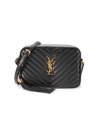Saint Laurent Lou Medium Camera Crossbody Bag In Quilted Leather In Black