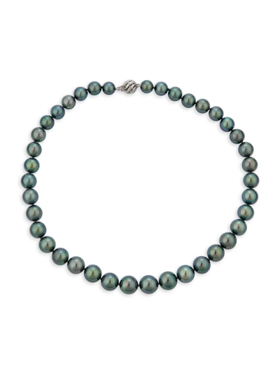 Belpearl Women's 18k White Gold & 9-12mm Cultured Round Tahitian Pearl Necklace