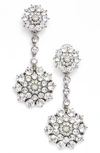 OSCAR DE LA RENTA CLASSIC JEWELED SWAROVSKI CRYSTAL DROP EARRINGS,0J197