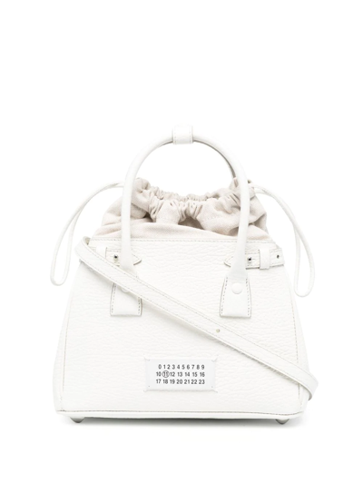 Maison Margiela 5ac Drawstring Tote Bag In White