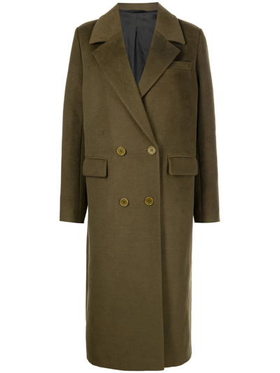 Apparis Buttoned-up Double-breasted Coat In Brown