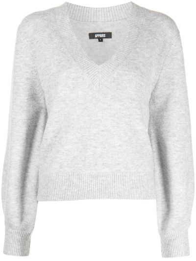 Apparis Moira V-neck Jumper In Light Grey