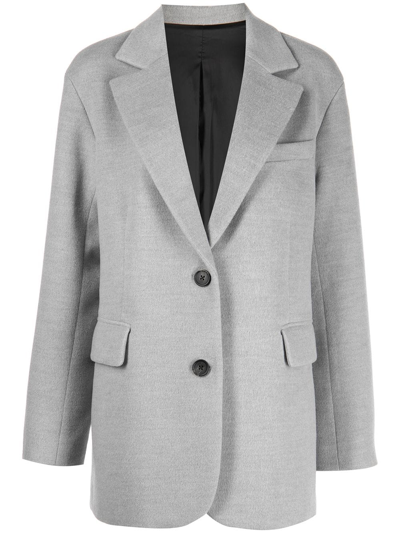 Apparis Celine Button-up Blazer In Grey