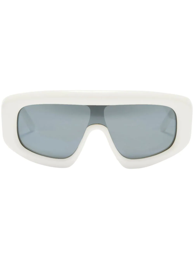 Palm Angels Carmel Shield-frame Sunglasses In White