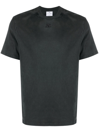 Courrèges Stonewashed Short-sleeve T-shirt In Grau