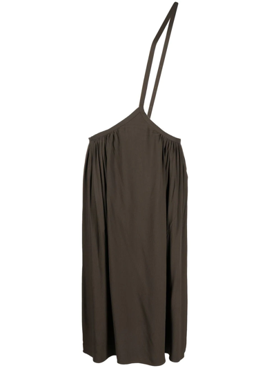 Lemaire Khaki Soft Apron Midi Skirt In Br475 Brown