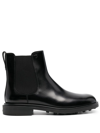 TOD'S ELASTICATED LEATHER ANKLE BOOTS