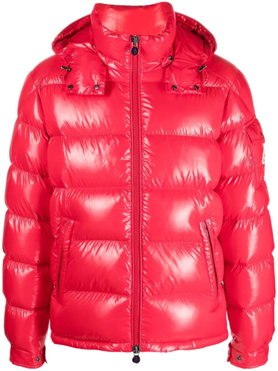 Moncler Maya Jacket Quilted Nylon Down Jacket In Red