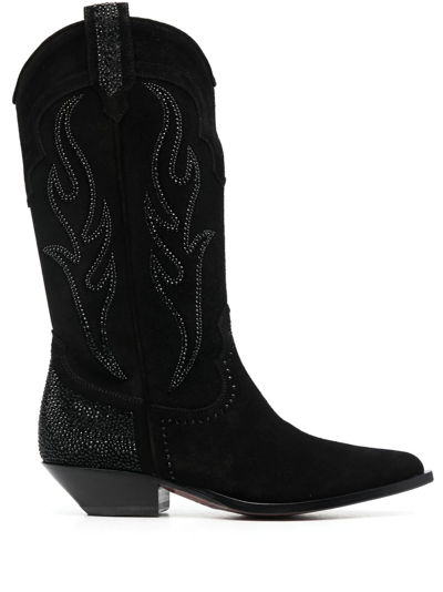 Sonora Santa Fe Leather Boots In Black