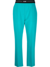 MSGM LOGO-WAIST SLIM TAILORED TROUSERS