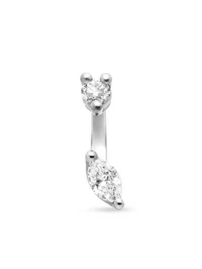 Delfina Delettrez 18kt White Gold Micro Diamond Stud Earring In Silber