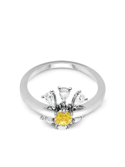 Delfina Delettrez 18kt White Gold Dancing Daisy Diamond Ring