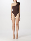 Maygel Coronel Women's Janina Ruffled Single-shoulder One-piece Swimsuit In Brown