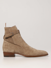 Saint Laurent Wyatt 30 Jodhpur Boots In Beige