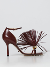 Bottega Veneta Maroon Leather Stretch Strap Heels In Burgundy