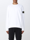 Stone Island Cotton Blend Crew-neck Sweater In White 1