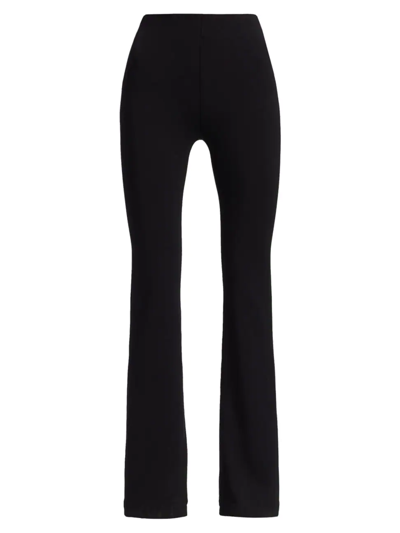 Sprwmn Straight-leg Cropped Leather Trousers In Black