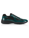PRADA MEN'S AMERICA'S CUP PATENT LEATHER & TECHNICAL FABRIC SNEAKERS