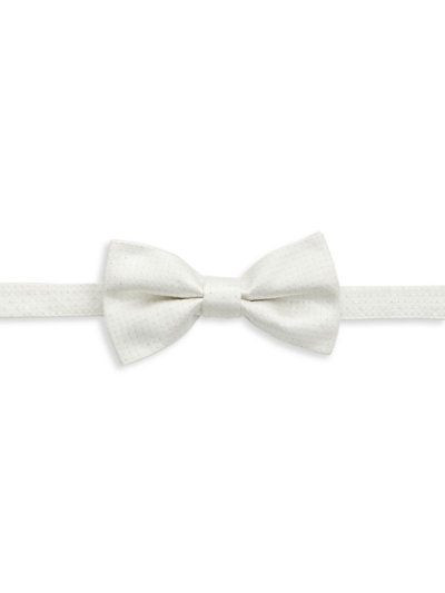 Saks Fifth Avenue Collection Micro Shine Dotted Bow Tie In Egret