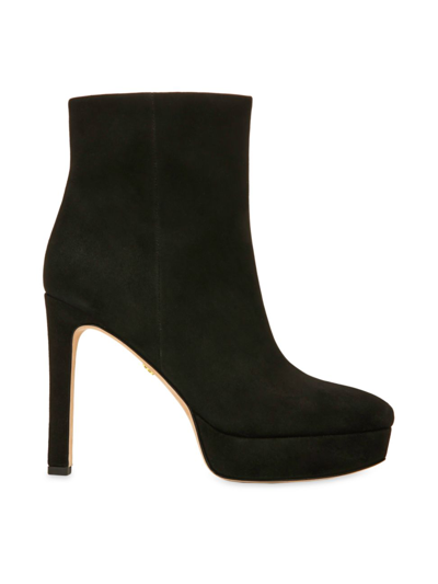 Veronica Beard Dali Suede Platform Booties In Black