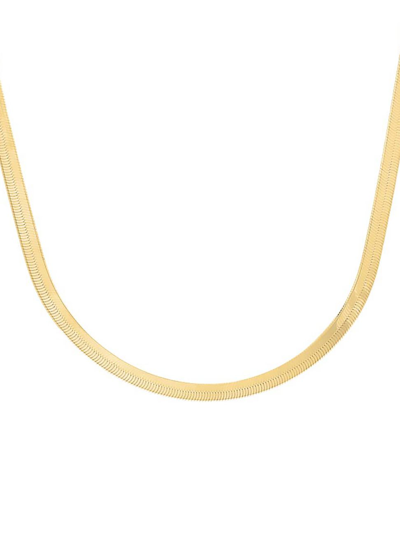 By Adina Eden 14k Yellow Gold Herringbone-chain Necklace