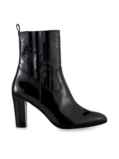 Frame Le Romy Patent Leather Ankle Boots In Noir
