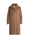 Donna Karan Oversized Faux Fur Coat In Chestnut
