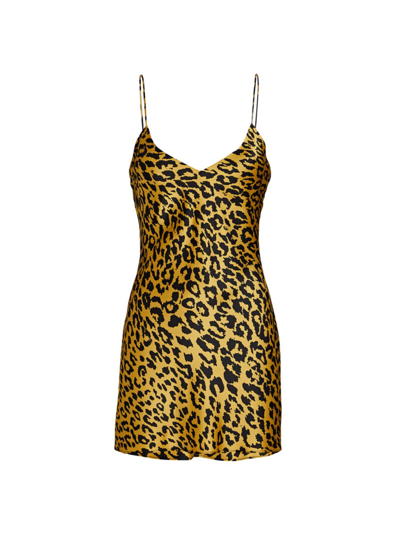 Sergio Hudson Leopard-print Silk Minidress In Cheetah