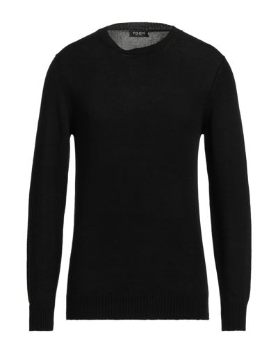Yoon Man Sweater Black Size 36 Cotton, Linen In Black